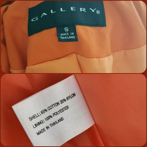 Retro Primary Orange Double Breasted Trench Coat S - Picture 14 of 16